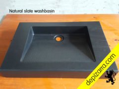 Lavabo de pizarra natural. Natural slate washbasin. Slate sink. Pizarra de calidad de León. Fabricado en el Bierzo.