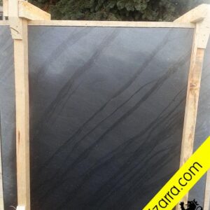 Placa de pizarra natural 120x120x3cm tratamiento superficial arenado fino.