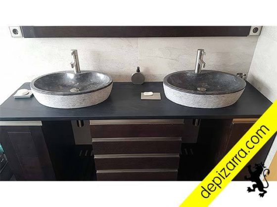 Lavabo encimera pizarra.