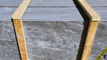 Slate tile finish. Pizarra gris.