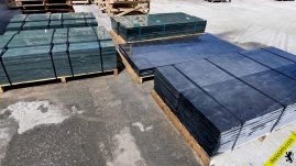 Pizarra verde Pol de superficie serrada y gris del Bierzo.