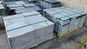 Natural green slate slabs from Spain.