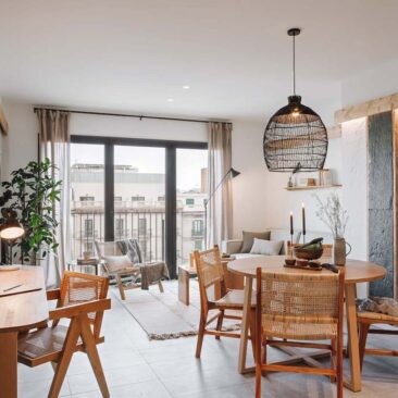 Paredes decoradas con pizarra.