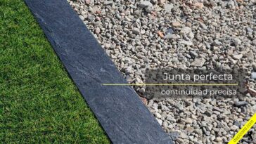 Bordillo de pizarra para delimitar un jardín