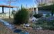 Jardín de bajo consumo de agua con grava y piedra natural.